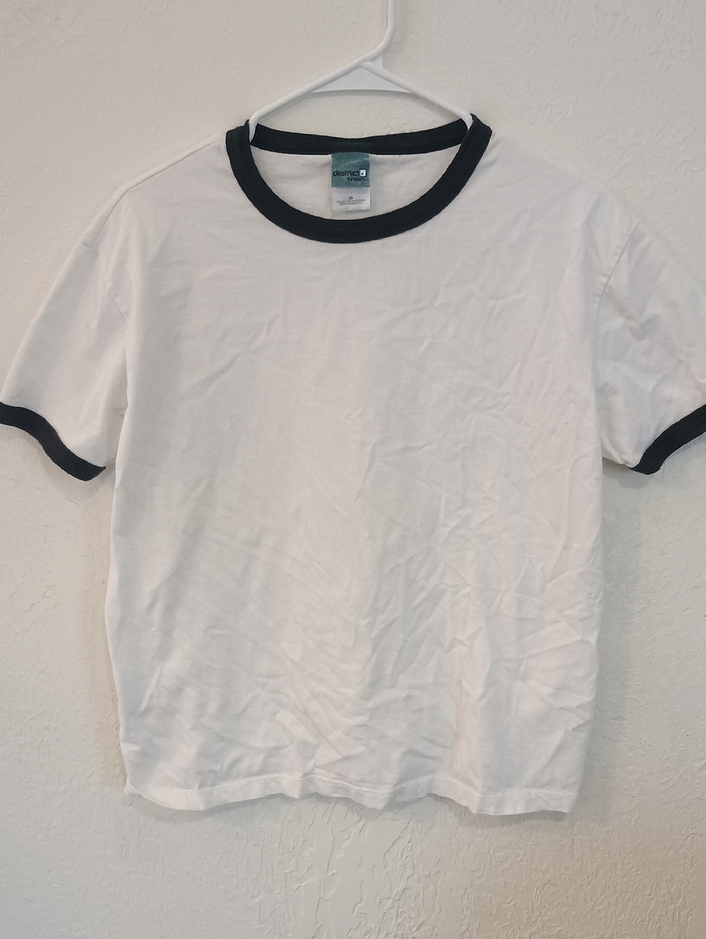 Men's White Ringer T‑Shirt with Black Trim